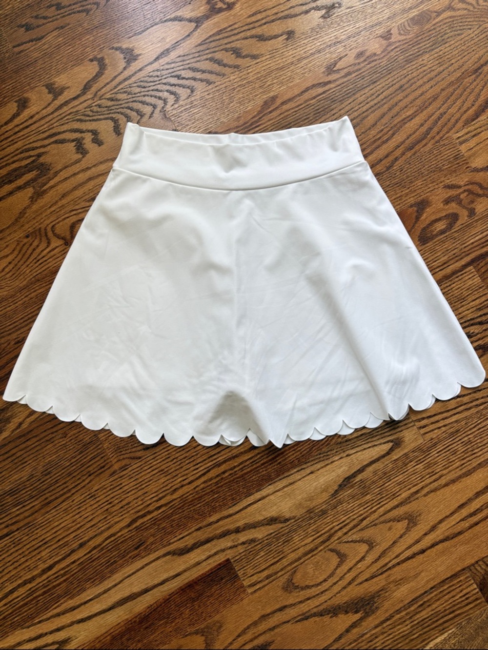 J. Crew Factory White Scalloped Hem Athletic Skort
